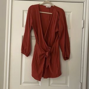 Rust Wrap dress